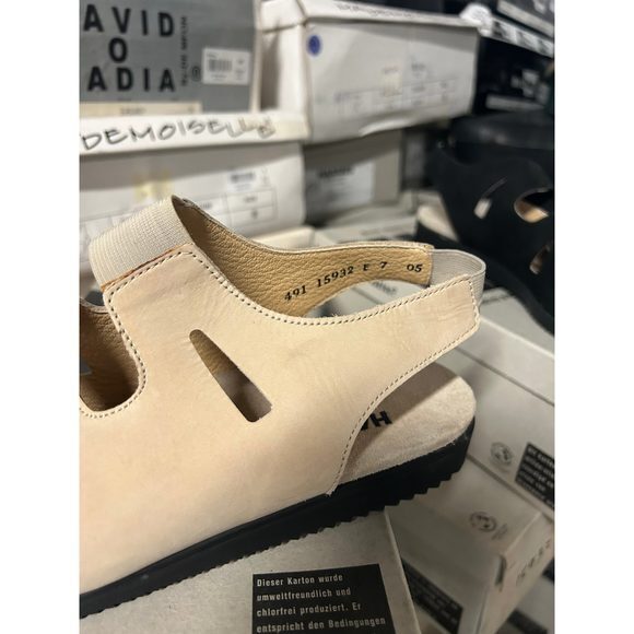 Vintage Hartjes Women's‎ Stone Nubuck 4 Strap Sling-back Sandals 15932 - Picture 2 of 4